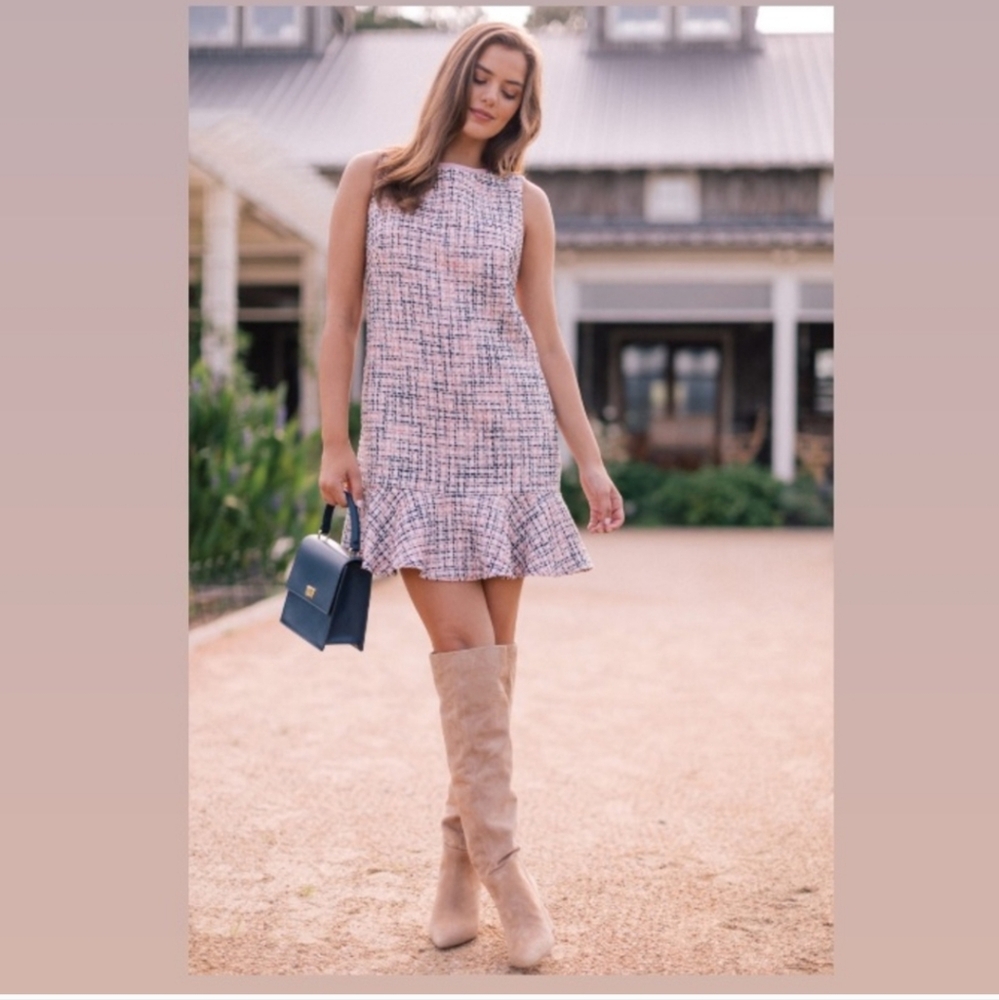 NWT Gal Meets Glam Annika Tweed Dress 00